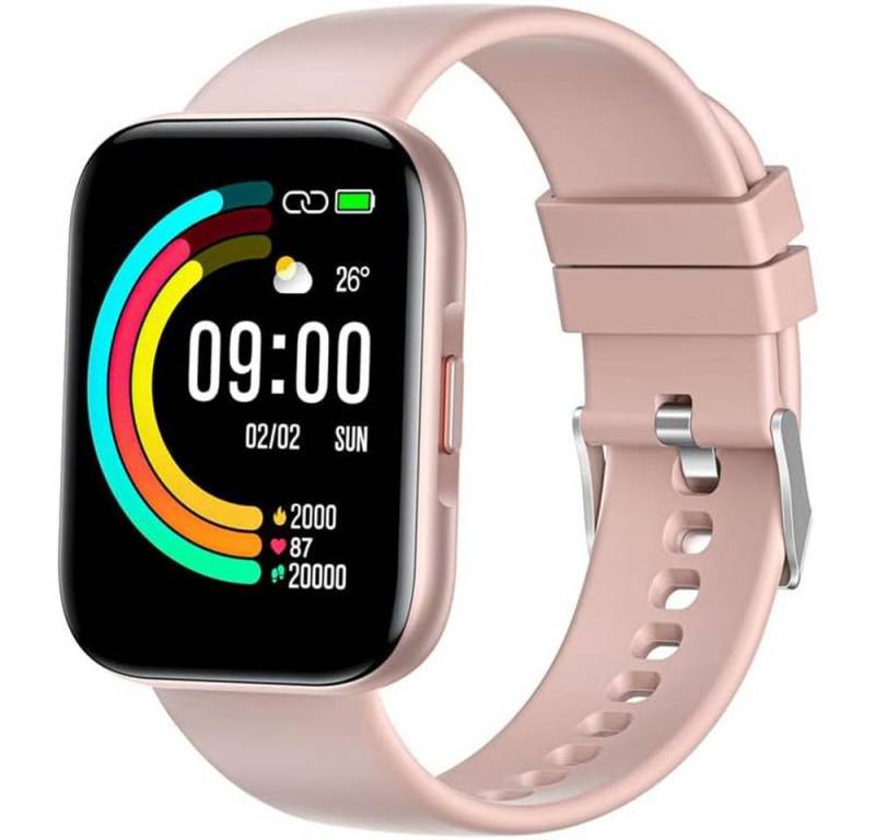 ANCwear Smartwatch (1,78 Zoll, Android iOS), 1.78 Damen Smartwatch Herzfrequenz Schlaf IP68 24 Sportmodi von ANCwear