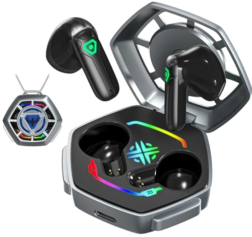 ANCwear Kabellose Ohrhörer, Bluetooth-Kopfhörer, Ohrstöpsel mit Metallkette & USB-C-Ladehülle, Mecha-Design mit anpassbaren Aufklebern für Jugendliche und Junge Erwachsene ANCwear Kabellose Ohrhörer, Bluetooth-Kopfhörer, Ohrstöpsel mit Metallkette & USB-C-Ladehülle, Mecha-Design mit anpassbaren Aufklebern für Jugendliche und Junge Erwachsene von ANCwear