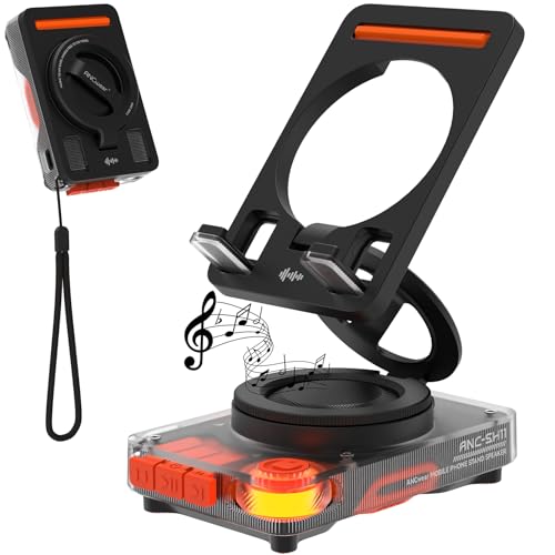 ANCwear Tragbarer Bluetooth Lautsprecher mit TF-Kartenslot, Handyhalter mit Bluetooth 5.4 Lautsprecher, Coole und einzigartige Geschenke für Junge Männer, Frauen, Teenager und Erwachsene (Schwarz) von ANCwear