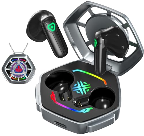 ANCwear Wireless Earbuds Bluetooth True Wireless Earbuds 20H Playtime mit DIY Stickern, In-Ear Earbuds mit Mikrofon für TV Smartphone Laptop, Mysterious Customizable Case für Gamer von ANCwear