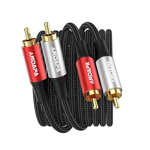 ANDAPA 1,5 m Stereo-Audiokabel, 2 RCA-Stecker, geflochten, aus Nylon ANDAPA 1,5 m Stereo-Audiokabel, 2 RCA-Stecker, geflochten, aus Nylon von ANDAPA