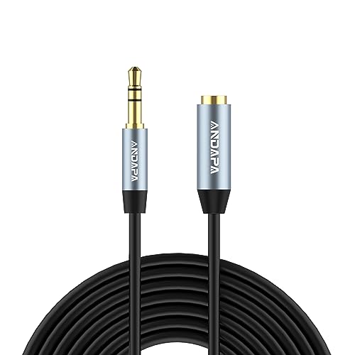 ANDAPA Kopfhörer-Verlängerungskabel 3,5mm (5M), kompatibel mit iPhone, iPad, Tablets und Smartphones von ANDAPA