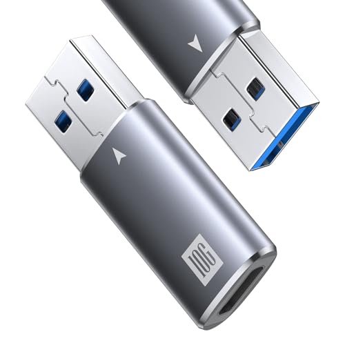 ANDTOBO [10Gbps] USB C Buchse zu USB Stecker Adapter 2 Pack, USB 3.1 A zu USB C Adapter SuperSpeed Data Sync. Kompatibel mit iPhone 12 Mini/12 Pro Max, Typ-C Kopfhörer, Power Bank, Quest Link von ANDTOBO