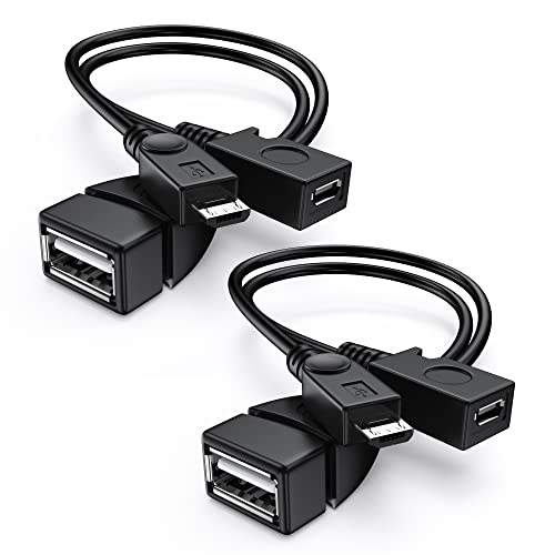 ANDTOBO [2 Stück 2-in-1 Micro USB OTG Adapter Kabel mit Strom für Fire TV Stick/Host Geräte usw.- Schwarz von ANDTOBO