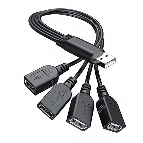 ANDTOBO USB 1 auf 4 Splitter, USB 2.0 A Stecker auf 4 USB Buchsen Klinke Y Splitter Hub Netzkabel Verlängerung Adapterkabel, schwarz ANDTOBO USB 1 auf 4 Splitter, USB 2.0 A Stecker auf 4 USB Buchsen Klinke Y Splitter Hub Netzkabel Verlängerung Adapterkabel, schwarz von ANDTOBO