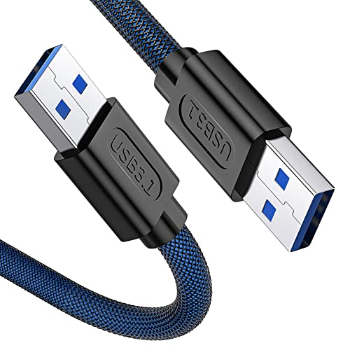 ANDTOBO USB 3.0 A auf A Stecker Kabel - 0.5m, USB 3.0 Stecker auf Stecker, Doppelend-USB-Kabel, kompatibel mit Festplattengehäusen, DVD-Player, Laptop-Kühler, Blau von ANDTOBO