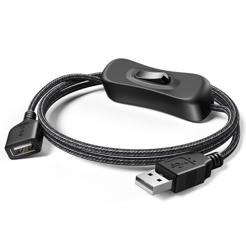 ANDTOBO USB Kabel mit ein/aus schalter, Aufgerüstet USB Kabel mit schalter stromkabel ein/aus für Fahrrekorder, LED Streifen, iOS System usw von ANDTOBO