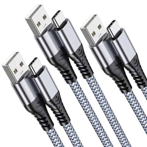 USB C Kabel, [3 Stück 0.3M+1M+2M] 3.1A USB C Ladekabel Nylon Geflochten Kabel Schnellladekabel USB C Kompatibel mit iPhone 16 Pro Max Plus, iPhone 15, Galaxy S21 S22 S23 S23Ultra S20, Note 20, Pixe von ANDTOBO