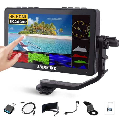ANDYCINE A6 MAX 6 Zoll Kamera Monitor 4K 3D LUT DSLR Field Touchscreen 450 nits 1920x1080 FHD USB Type-C 5V IN DC 8.4V Out 12V IN mit Tilt Arm F970 Platte für Wireless Transmission ANDYCINE A6 MAX 6 Zoll Kamera Monitor 4K 3D LUT DSLR Field Touchscreen 450 nits 1920x1080 FHD USB Type-C 5V IN DC 8.4V Out 12V IN mit Tilt Arm F970 Platte für Wireless Transmission von ANDYCINE