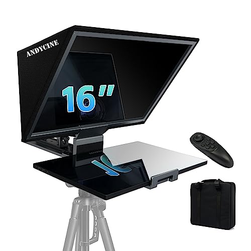 ANDYCINE T16 Teleprompter aus Aluminiumlegierung, Kompatibel mit Ipad, Tablet, Monitor bis zu 16 Zoll, Tragbar für DSLR-Kamera, Interview VLOG Videoaufzeichnung mit Tasche ANDYCINE T16 Teleprompter aus Aluminiumlegierung, Kompatibel mit Ipad, Tablet, Monitor bis zu 16 Zoll, Tragbar für DSLR-Kamera, Interview VLOG Videoaufzeichnung mit Tasche von ANDYCINE