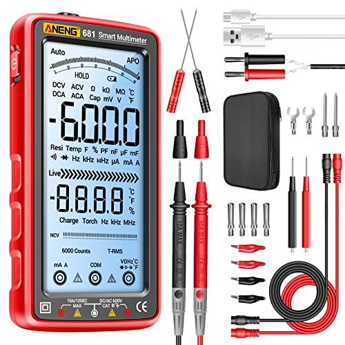 ANENG 681 Multimeter Digital Tester Smart Wiederaufladbarer Ohm Voltmeter Auto Ranging TRMS 6000 Counts mit NCV,Gleich/Wechsel strom,AC/DC Spannung,Widerstand,Dioden,Durchgangsprüfung,Kapazität ANENG 681 Multimeter Digital Tester Smart Wiederaufladbarer Ohm Voltmeter Auto Ranging TRMS 6000 Counts mit NCV,Gleich/Wechsel strom,AC/DC Spannung,Widerstand,Dioden,Durchgangsprüfung,Kapazität von ANENG