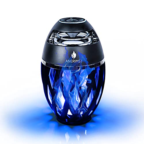 ANERIMST LED-Bluetooth-Lautsprecher, Blue Flame Ambience Lantern-Außenlautsprecher mit Stereoklang, tragbarer drahtloser Lautsprecher, exklusiver BassUp, Tischlampe für iPhone Android (Blau) von ANERIMST