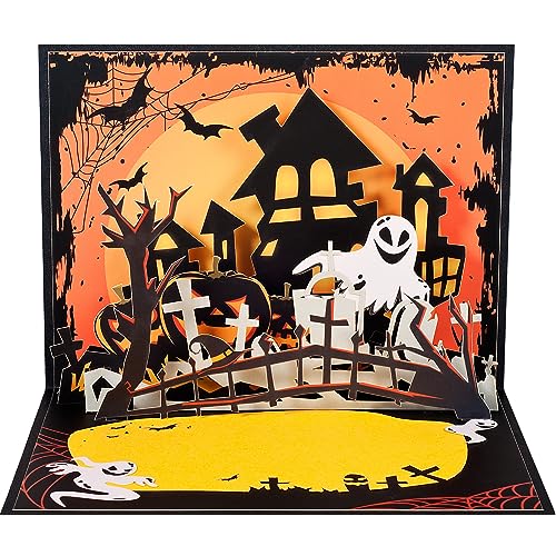 3D Halloween Karte,Pop-up Halloween Grußkarte mit Umschlag,Gruselig,Kürbis von ANEWISH