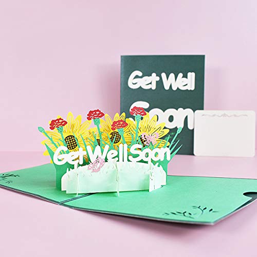 3D Pop-Up Kondolenzkarte mit Umschlag,Blume Karte,Get Well Soon Karte, Ermutigungskarte von ANEWISH