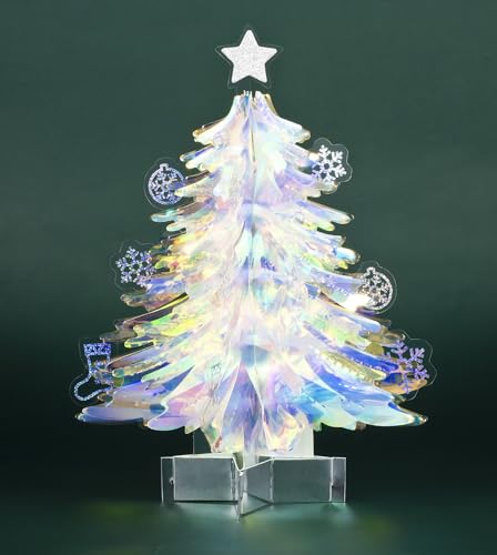 3D Weihnachtskarte,Pop-up Weihnachtsbaum Karte,Weihnachtsbaumschmuck,PVC Kristall Weihnachtsbäume mit kleinen Karte und Umschlag,Transparente von ANEWISH