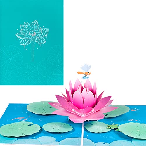 Pop Up 3D Lotus Geburtstagskarte,Valentinstagskarte,Dankeskarte,Aufmunterungskarte,Symbol der Reinheit,Kraft und Schönheit,geeignet für Verliebte,Mütter,Lehrer von ANEWISH