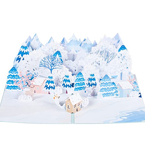Pop Up Geburtstagskarte 3D,Vier-Jahreszeiten-Thema,Winter von ANEWISH