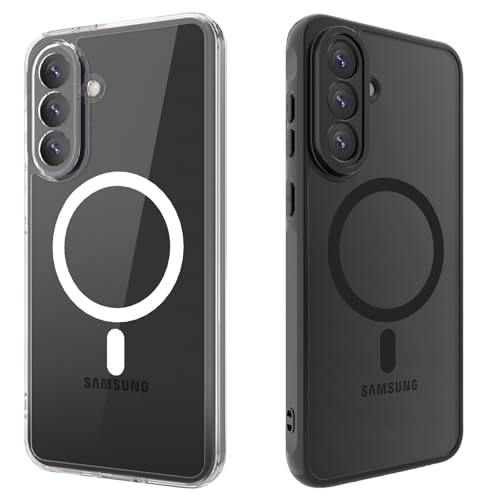 ANEWSIR für Samsung Galaxy A56 Hülle 2 Stück (Klar+Matt Schwarz), Kompatibel mit Magsafe, Stoßfest Kratzfest Magnetisch Handyhülle für Samsung Galaxy A56 Case. von ANEWSIR