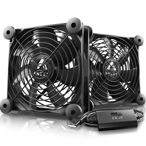 ANEXT, 120 mm USB-Computerventilator, schwarz, 120 mm Lüfter, leiser Lüfter für Empfänger, DVR, Playstation, Xbox, Computerschrank, Kühlung, 2 Packungen schwarz ANEXT, 120 mm USB-Computerventilator, schwarz, 120 mm Lüfter, leiser Lüfter für Empfänger, DVR, Playstation, Xbox, Computerschrank, Kühlung, 2 Packungen schwarz von ANEXT