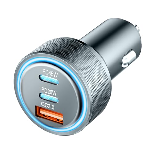 USB C Auto Ladegerät Zigarettenanzünder USB Ladegerät Adapter, 65W 3-Port Metall Car Charger 12V USB Adapter Auto Steckdose KFZ Ladegerät PD & QC3.0 Schnellladung für iPhone Samsung Telefon Autogeräte USB C Auto Ladegerät Zigarettenanzünder USB Ladegerät Adapter, 65W 3-Port Metall Car Charger 12V USB Adapter Auto Steckdose KFZ Ladegerät PD & QC3.0 Schnellladung für iPhone Samsung Telefon Autogeräte von ANEXTIDE