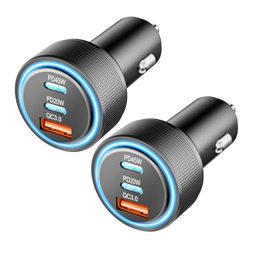 Zigarettenanzünder USB, 3-Port 65W USB C Autoladegerät PD/QC3.0 Schnellladegerät Auto Ladegerät 12V USB Adapter Auto Zigarettenanzünder Adapter für iPhone 16/15/14/13 Pro Max, Samsung Galaxy S25/S24 von ANEXTIDE