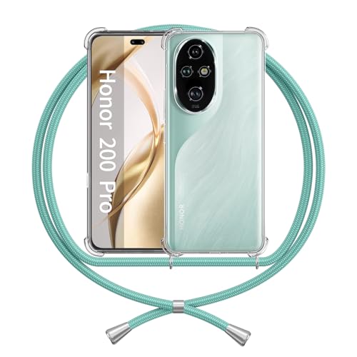 ANFAIRLACE Handykette Hülle Kompatibel mit Honor 200 Pro, Handyhülle mit Band Anti-Gelb TPU Transparent Silikon Schutzhülle Klar Case, Grun ANFAIRLACE Handykette Hülle Kompatibel mit Honor 200 Pro, Handyhülle mit Band Anti-Gelb TPU Transparent Silikon Schutzhülle Klar Case, Grun von ANFAIRLACE