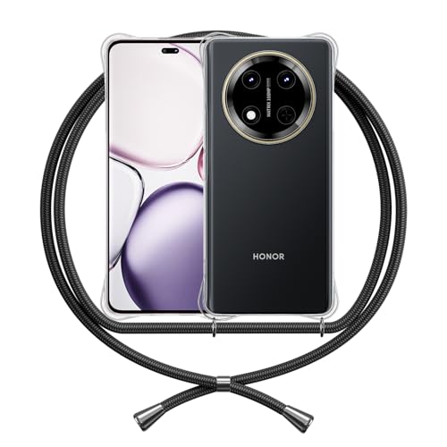 ANFAIRLACE Handykette Hülle Kompatibel mit Honor Magic 7 Lite, Handyhülle mit Band Anti-Gelb TPU Transparent Silikon Schutzhülle Klar Case, Schwarz ANFAIRLACE Handykette Hülle Kompatibel mit Honor Magic 7 Lite, Handyhülle mit Band Anti-Gelb TPU Transparent Silikon Schutzhülle Klar Case, Schwarz von ANFAIRLACE