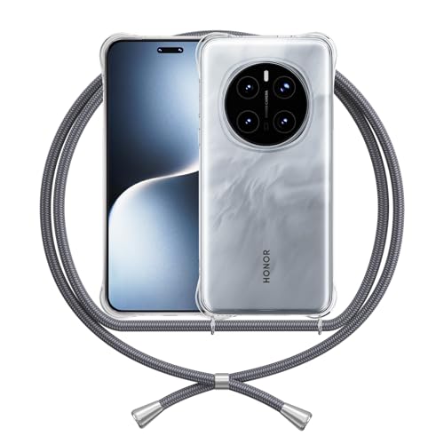 ANFAIRLACE Handykette Hülle Kompatibel mit Honor Magic 7 Pro, Handyhülle mit Band Anti-Gelb TPU Transparent Silikon Schutzhülle Klar Case, Grau ANFAIRLACE Handykette Hülle Kompatibel mit Honor Magic 7 Pro, Handyhülle mit Band Anti-Gelb TPU Transparent Silikon Schutzhülle Klar Case, Grau von ANFAIRLACE