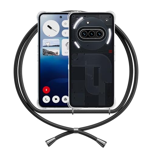ANFAIRLACE Handykette Hülle Kompatibel mit Nothing Phone 3a, Handyhülle mit Band Anti-Gelb TPU Transparent Silikon Schutzhülle Klar Case, Schwarz ANFAIRLACE Handykette Hülle Kompatibel mit Nothing Phone 3a, Handyhülle mit Band Anti-Gelb TPU Transparent Silikon Schutzhülle Klar Case, Schwarz von ANFAIRLACE