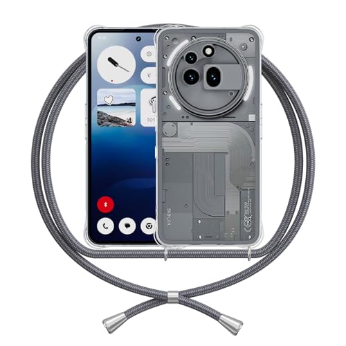ANFAIRLACE Handykette Hülle Kompatibel mit Nothing Phone 3a Pro, Handyhülle mit Band Anti-Gelb TPU Transparent Silikon Schutzhülle Klar Case, Grau ANFAIRLACE Handykette Hülle Kompatibel mit Nothing Phone 3a Pro, Handyhülle mit Band Anti-Gelb TPU Transparent Silikon Schutzhülle Klar Case, Grau von ANFAIRLACE