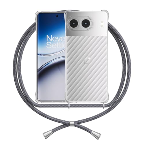 ANFAIRLACE Handykette Hülle Kompatibel mit OnePlus Nord 4, Handyhülle mit Band Anti-Gelb TPU Transparent Silikon Schutzhülle Klar Case, Grau ANFAIRLACE Handykette Hülle Kompatibel mit OnePlus Nord 4, Handyhülle mit Band Anti-Gelb TPU Transparent Silikon Schutzhülle Klar Case, Grau von ANFAIRLACE