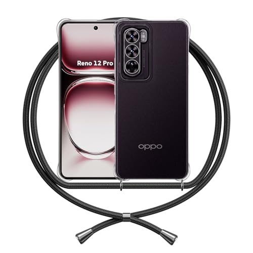 ANFAIRLACE Handykette Hülle Kompatibel mit Oppo Reno 12 Pro, Handyhülle Band Anti-Gelb TPU Transparent Silikon Schutzhülle Klar Case, Schwarz ANFAIRLACE Handykette Hülle Kompatibel mit Oppo Reno 12 Pro, Handyhülle Band Anti-Gelb TPU Transparent Silikon Schutzhülle Klar Case, Schwarz von ANFAIRLACE