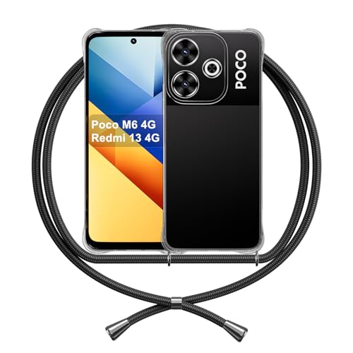 ANFAIRLACE Handykette Hülle Kompatibel mit Xiaomi Poco M6 4G / Redmi 13 4G 5G, Handyhülle Band Anti-Gelb TPU Transparent Silikon Klar Schutzhülle, Schwarz ANFAIRLACE Handykette Hülle Kompatibel mit Xiaomi Poco M6 4G / Redmi 13 4G 5G, Handyhülle Band Anti-Gelb TPU Transparent Silikon Klar Schutzhülle, Schwarz von ANFAIRLACE