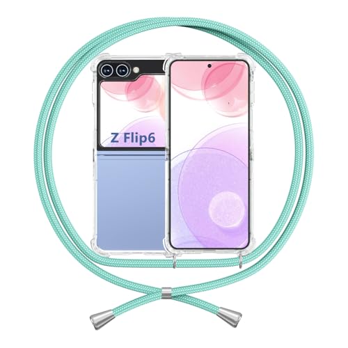 ANFAIRLACE Handykette Hülle Kompatibel mit Samsung Galaxy Z Flip 6, Handyhülle mit Band Anti-Gelb TPU Transparent Silikon Klar Schutzhülle, Grun ANFAIRLACE Handykette Hülle Kompatibel mit Samsung Galaxy Z Flip 6, Handyhülle mit Band Anti-Gelb TPU Transparent Silikon Klar Schutzhülle, Grun von ANFAIRLACE
