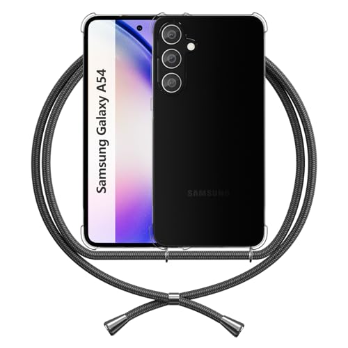 ANFAIRLACE Handykette Hülle Kompatibel mit Samsung Galaxy A54 5G, Handyhülle Anti Yellow TPU Band Transparent Silikon Schutzhülle Clear Case, Schwarz ANFAIRLACE Handykette Hülle Kompatibel mit Samsung Galaxy A54 5G, Handyhülle Anti Yellow TPU Band Transparent Silikon Schutzhülle Clear Case, Schwarz von ANFAIRLACE