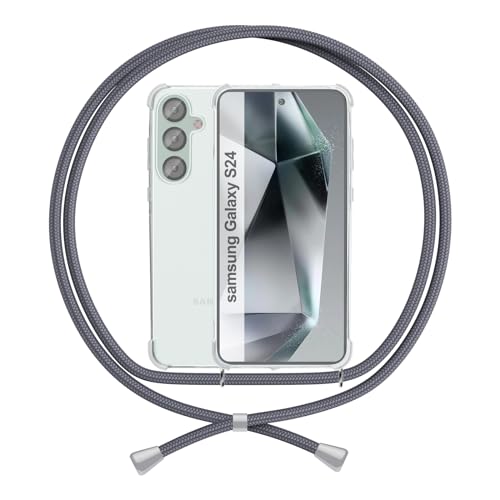 ANFAIRLACE Handykette Hülle Kompatibel mit Samsung Galaxy S24, Handyhülle mit Band Anti-Gelb TPU Transparent Silikon Schutzhülle Klar Case, Grau ANFAIRLACE Handykette Hülle Kompatibel mit Samsung Galaxy S24, Handyhülle mit Band Anti-Gelb TPU Transparent Silikon Schutzhülle Klar Case, Grau von ANFAIRLACE