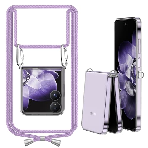 ANFAIRLACE Handykette Hülle Kompatibel mit Xiaomi Mix Flip, Handyhülle mit Band Seitenhaken Transparent Silikon TPU Klar Schutzhülle, Lila ANFAIRLACE Handykette Hülle Kompatibel mit Xiaomi Mix Flip, Handyhülle mit Band Seitenhaken Transparent Silikon TPU Klar Schutzhülle, Lila von ANFAIRLACE