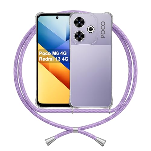 ANFAIRLACE Handykette Hülle Kompatibel mit Xiaomi Poco M6 4G / Redmi 13 4G 5G, Handyhülle Band Anti-Gelb TPU Transparent Silikon Klar Schutzhülle, Lila ANFAIRLACE Handykette Hülle Kompatibel mit Xiaomi Poco M6 4G / Redmi 13 4G 5G, Handyhülle Band Anti-Gelb TPU Transparent Silikon Klar Schutzhülle, Lila von ANFAIRLACE