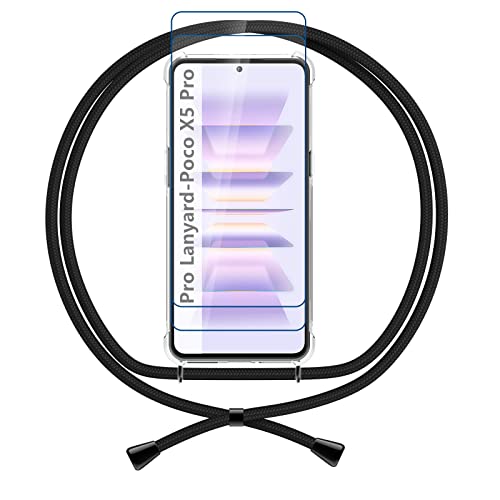 ANFAIRLACE Handykette Hülle Kompatibel mit Xiaomi Poco X5 Pro/Redmi Note 12 Pro 5G, Handyhülle mit Gehärtetes Glas Anti Yellow TPU Band Transparent Silikon Schutzhülle Clear Case, Schwarz ANFAIRLACE Handykette Hülle Kompatibel mit Xiaomi Poco X5 Pro/Redmi Note 12 Pro 5G, Handyhülle mit Gehärtetes Glas Anti Yellow TPU Band Transparent Silikon Schutzhülle Clear Case, Schwarz von ANFAIRLACE