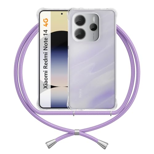 ANFAIRLACE Handykette Hülle Kompatibel mit Xiaomi Redmi Note 14 4G, Handyhülle mit Band Anti-Gelb TPU Transparent Silikon Schutzhülle Klar Case, Lila ANFAIRLACE Handykette Hülle Kompatibel mit Xiaomi Redmi Note 14 4G, Handyhülle mit Band Anti-Gelb TPU Transparent Silikon Schutzhülle Klar Case, Lila von ANFAIRLACE