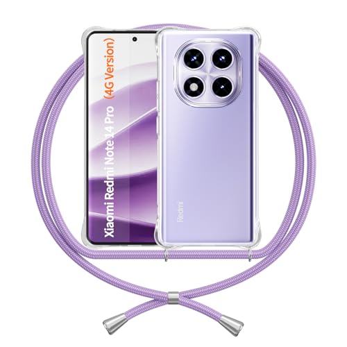 ANFAIRLACE Handykette Hülle Kompatibel mit Xiaomi Redmi Note 14 Pro 4G, Handyhülle mit Band Anti-Gelb TPU Transparent Silikon Schutzhülle Klar Case, Lila ANFAIRLACE Handykette Hülle Kompatibel mit Xiaomi Redmi Note 14 Pro 4G, Handyhülle mit Band Anti-Gelb TPU Transparent Silikon Schutzhülle Klar Case, Lila von ANFAIRLACE