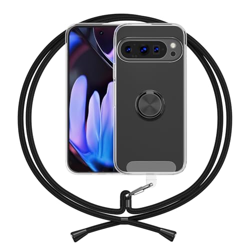 ANFAIRLACE Hülle Kompatibel mit Google Pixel 9 Pro XL, Ring Halter Handyhülle Band Transparent Silikon Handykette Klar Schutzhülle, Schwarz ANFAIRLACE Hülle Kompatibel mit Google Pixel 9 Pro XL, Ring Halter Handyhülle Band Transparent Silikon Handykette Klar Schutzhülle, Schwarz von ANFAIRLACE