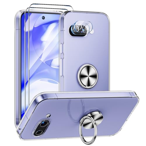 ANFAIRLACE Hülle Kompatibel mit Google Pixel 9a, Handyhülle Metall 360 Grad Ring Halter Magnet Ständer Transparent Silikon Schutzhülle, Silber ANFAIRLACE Hülle Kompatibel mit Google Pixel 9a, Handyhülle Metall 360 Grad Ring Halter Magnet Ständer Transparent Silikon Schutzhülle, Silber von ANFAIRLACE