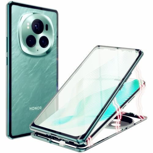ANFAIRLACE Hülle Kompatibel mit Honor Magic 6 Pro, Magnetische Adsorption 360 Grad Handyhülle Gehärtetes Glas Aluminium Rahmen Magnet Transparent Case, Grün ANFAIRLACE Hülle Kompatibel mit Honor Magic 6 Pro, Magnetische Adsorption 360 Grad Handyhülle Gehärtetes Glas Aluminium Rahmen Magnet Transparent Case, Grün von ANFAIRLACE