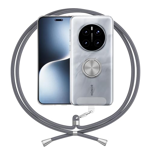 ANFAIRLACE Hülle Kompatibel mit Honor Magic 7 Pro, Ring Halter Handyhülle Band Transparent Silikon Handykette Klar Schutzhülle, Grau ANFAIRLACE Hülle Kompatibel mit Honor Magic 7 Pro, Ring Halter Handyhülle Band Transparent Silikon Handykette Klar Schutzhülle, Grau von ANFAIRLACE