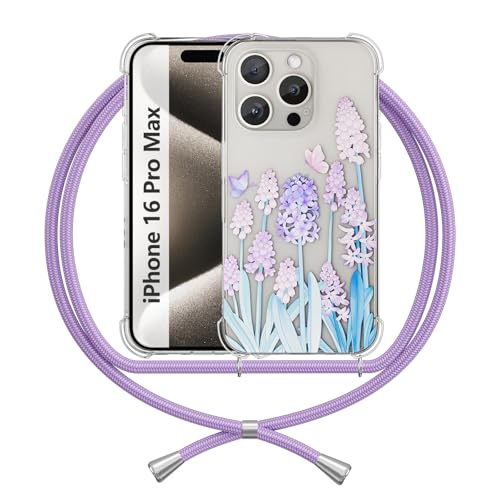 ANFAIRLACE Hülle Kompatibel mit iPhone 16 Pro Max Band, Blumen Pflanzen Schmetterling Kunstmuster Klar Silikon Stoßfest Handyhülle, Lavendel ANFAIRLACE Hülle Kompatibel mit iPhone 16 Pro Max Band, Blumen Pflanzen Schmetterling Kunstmuster Klar Silikon Stoßfest Handyhülle, Lavendel von ANFAIRLACE