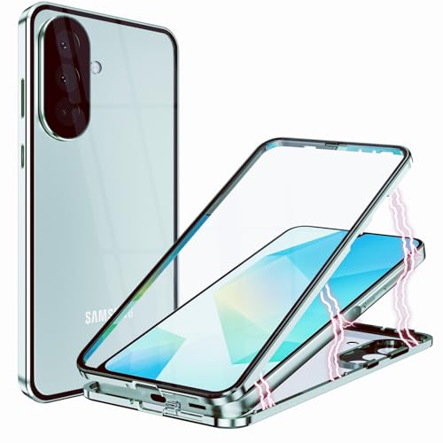 ANFAIRLACE Hülle Kompatibel mit Samsung Galaxy A16 4G 5G, Magnetische Adsorption 360 Grad Handyhülle Gehärtetes Glas Aluminium Rahmen Magnet Transparent Case, Grün ANFAIRLACE Hülle Kompatibel mit Samsung Galaxy A16 4G 5G, Magnetische Adsorption 360 Grad Handyhülle Gehärtetes Glas Aluminium Rahmen Magnet Transparent Case, Grün von ANFAIRLACE