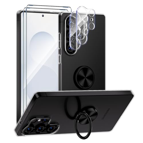 ANFAIRLACE Hülle Kompatibel mit Samsung Galaxy S25 Ultra, Handyhülle Metall 360 Grad Ring Halter Magnet Ständer Transparent Silikon Schutzhülle, Schwarz ANFAIRLACE Hülle Kompatibel mit Samsung Galaxy S25 Ultra, Handyhülle Metall 360 Grad Ring Halter Magnet Ständer Transparent Silikon Schutzhülle, Schwarz von ANFAIRLACE