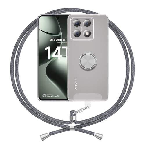 ANFAIRLACE Hülle Kompatibel mit Xiaomi 14T 5G, Ring Halter Handyhülle Band Transparent Silikon Handykette Klar Schutzhülle, Grau ANFAIRLACE Hülle Kompatibel mit Xiaomi 14T 5G, Ring Halter Handyhülle Band Transparent Silikon Handykette Klar Schutzhülle, Grau von ANFAIRLACE