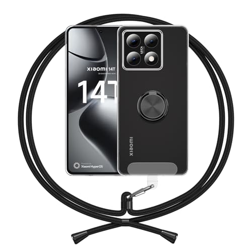 ANFAIRLACE Hülle Kompatibel mit Xiaomi 14T 5G, Ring Halter Handyhülle Band Transparent Silikon Handykette Klar Schutzhülle, Schwarz ANFAIRLACE Hülle Kompatibel mit Xiaomi 14T 5G, Ring Halter Handyhülle Band Transparent Silikon Handykette Klar Schutzhülle, Schwarz von ANFAIRLACE